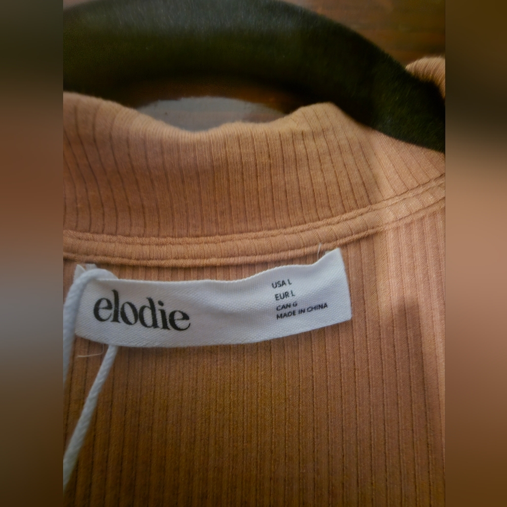 Elodie Bodycon Ribbed Dress In Camel - Picture 2 of 4
